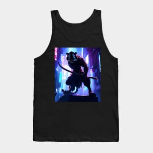 Tiger warrior in cyber city tokyo Tank Top